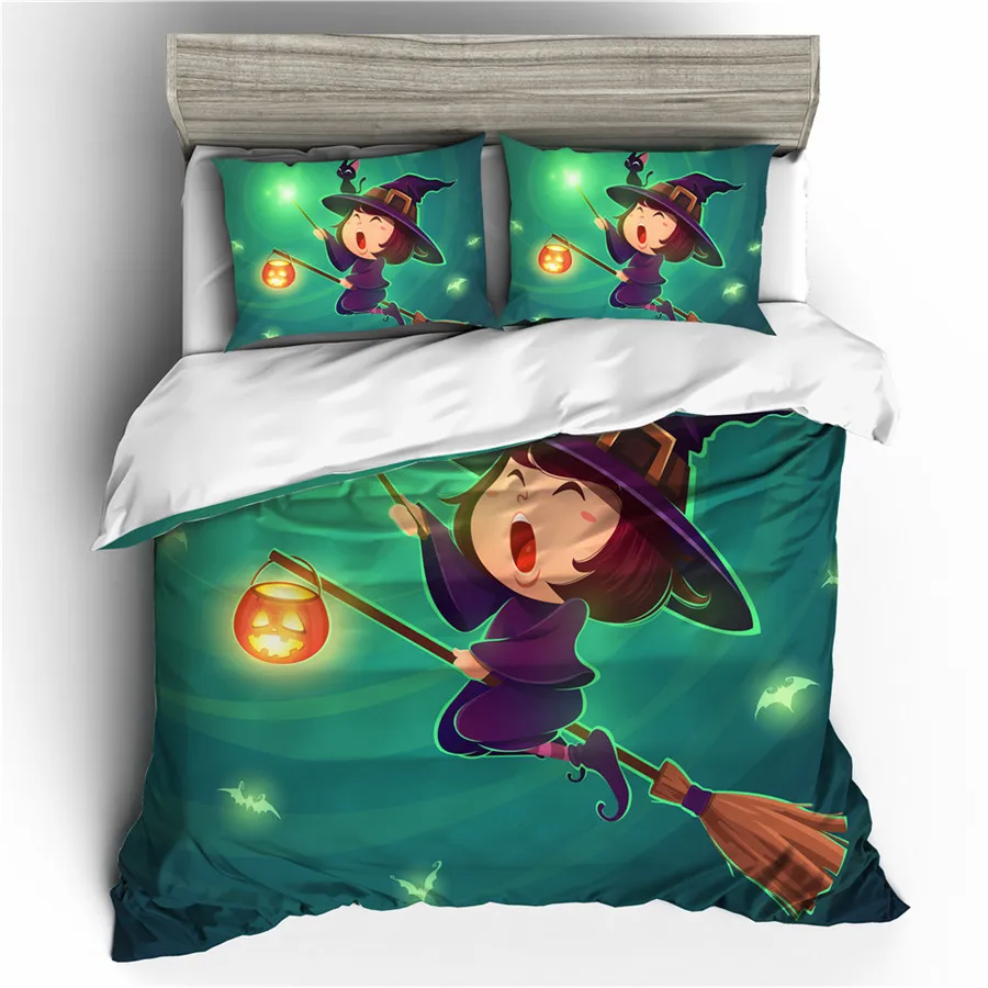 

A Bedding Set 3D Printed Duvet Cover Bed Set Halloween Home Textiles for Adults Bedclothes with Pillowcase #WSJ56