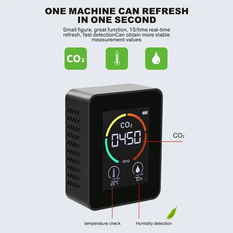 

Carbon Dioxide Formaldehyde Detector Portable Easy Carrying LED Digital Display LCD Screen Air Quality Tester
