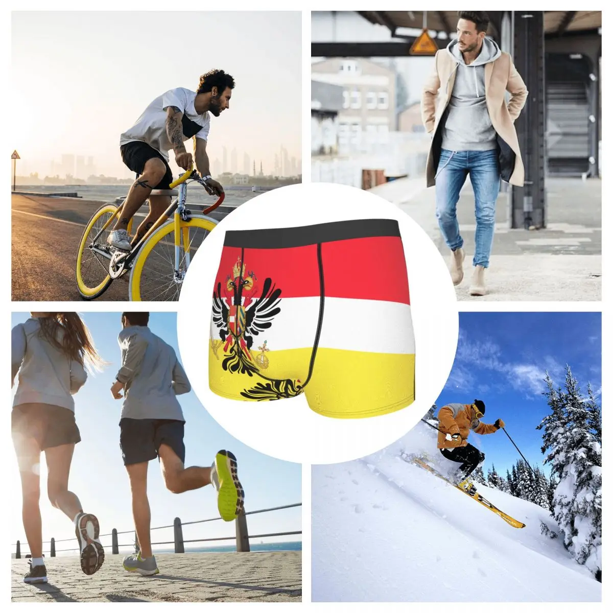 Austrian Low Countries Flag Men's Boxer Briefs Belgian Funny Sarcastic Men's boxer leggings