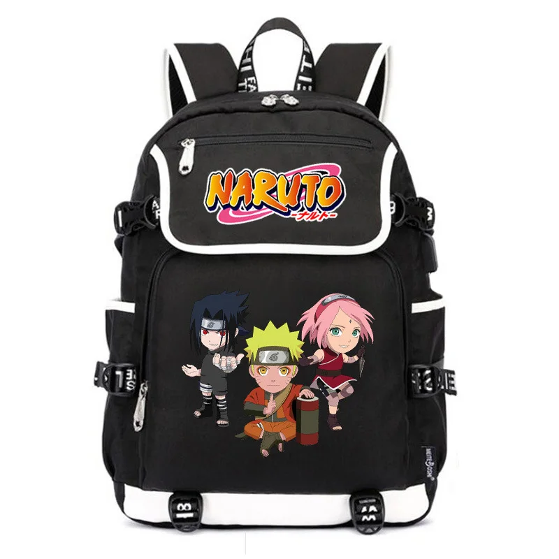 Наруто школьные сумки аниме Bookbag Uchiha Sasuke косплей женский рюкзак Usb зарядка Рюкзак для ноутбука Оксфорд большой дорожный рюкзак