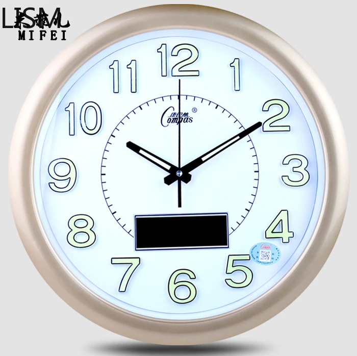 

Round Wall Clock Luminous Perpetual Calendar Silent Wall Clock European Style Living Room Fashion Creative Clock Relogio Parede