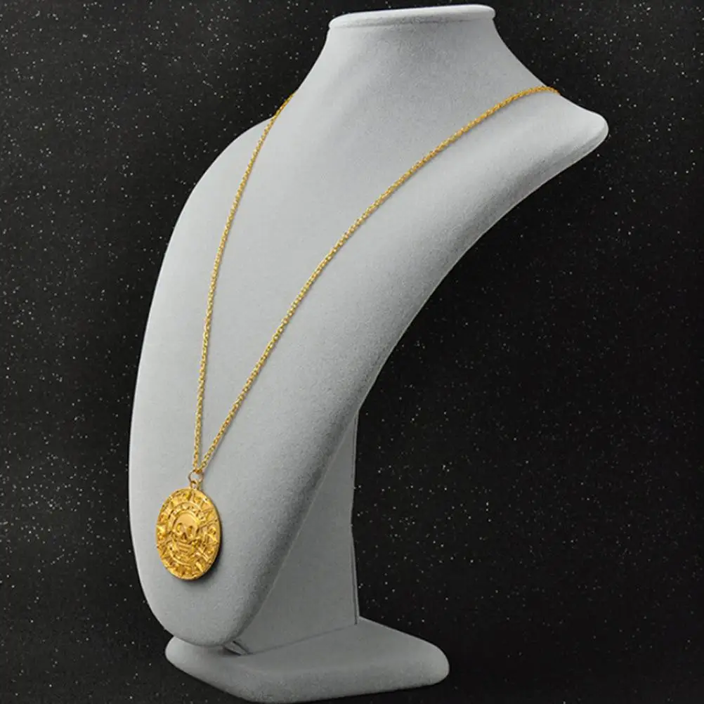 Ожерелье из фильма Пираты Карибского моря винтажная Золотая ацтекская монета