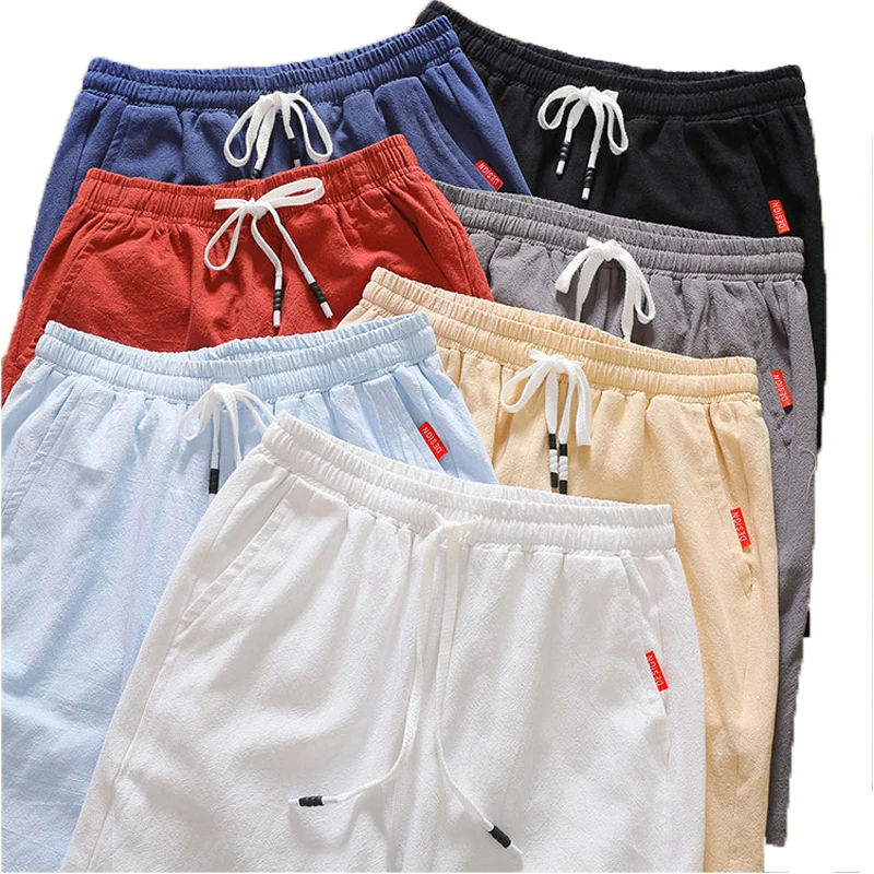 

Daycloth 2021 Shorts Summer Men Loose Stretched Cotton Black Khaki Blue Thin Casual Beach Shorts For Men Hot Sale