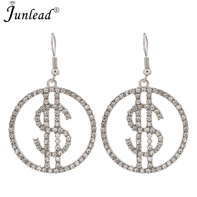 Junlead Горячие уникальные геометрические большие круглые массивные висячие серьги