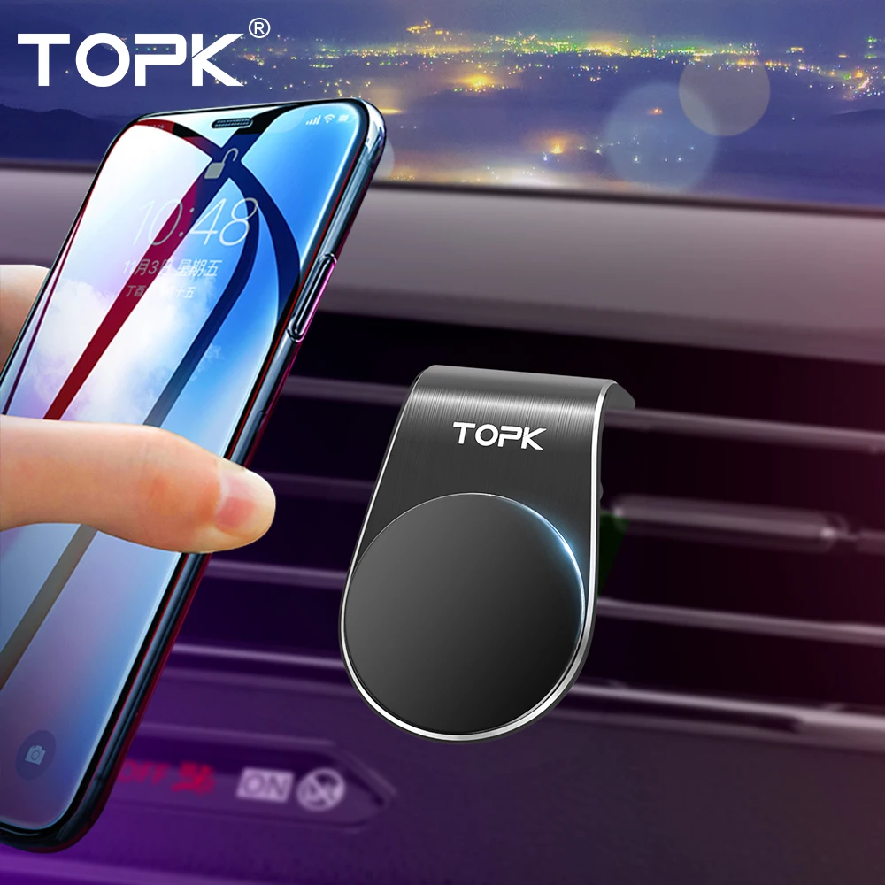 TOPK магнитный автомобильный держатель для телефона l образный iPhone samsung Xiaomi huawei gps
