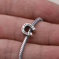 5pcs silver plated horseshoe beads fit pandora jewelry making charm bracelet diy accessories handmade craft