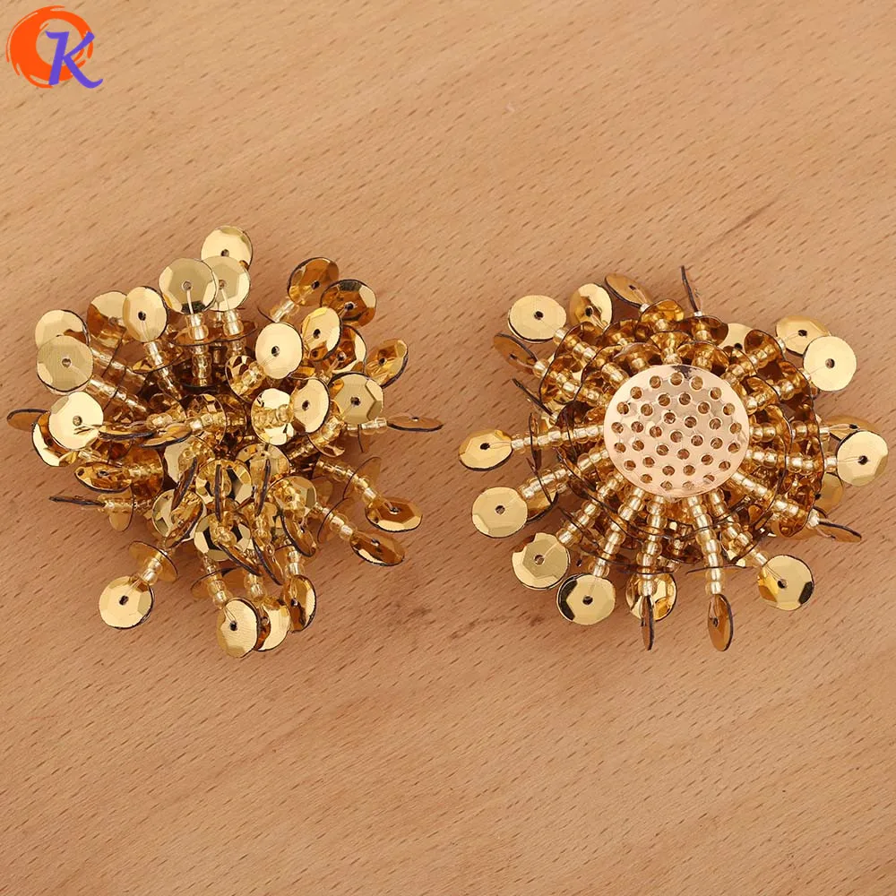 

Cordial Design 10Pcs 40*40MM Jewelry Accessories/Hand Made/Sequins Flower Charms/Earring Findings/DIY Making/Decorative Jewelry
