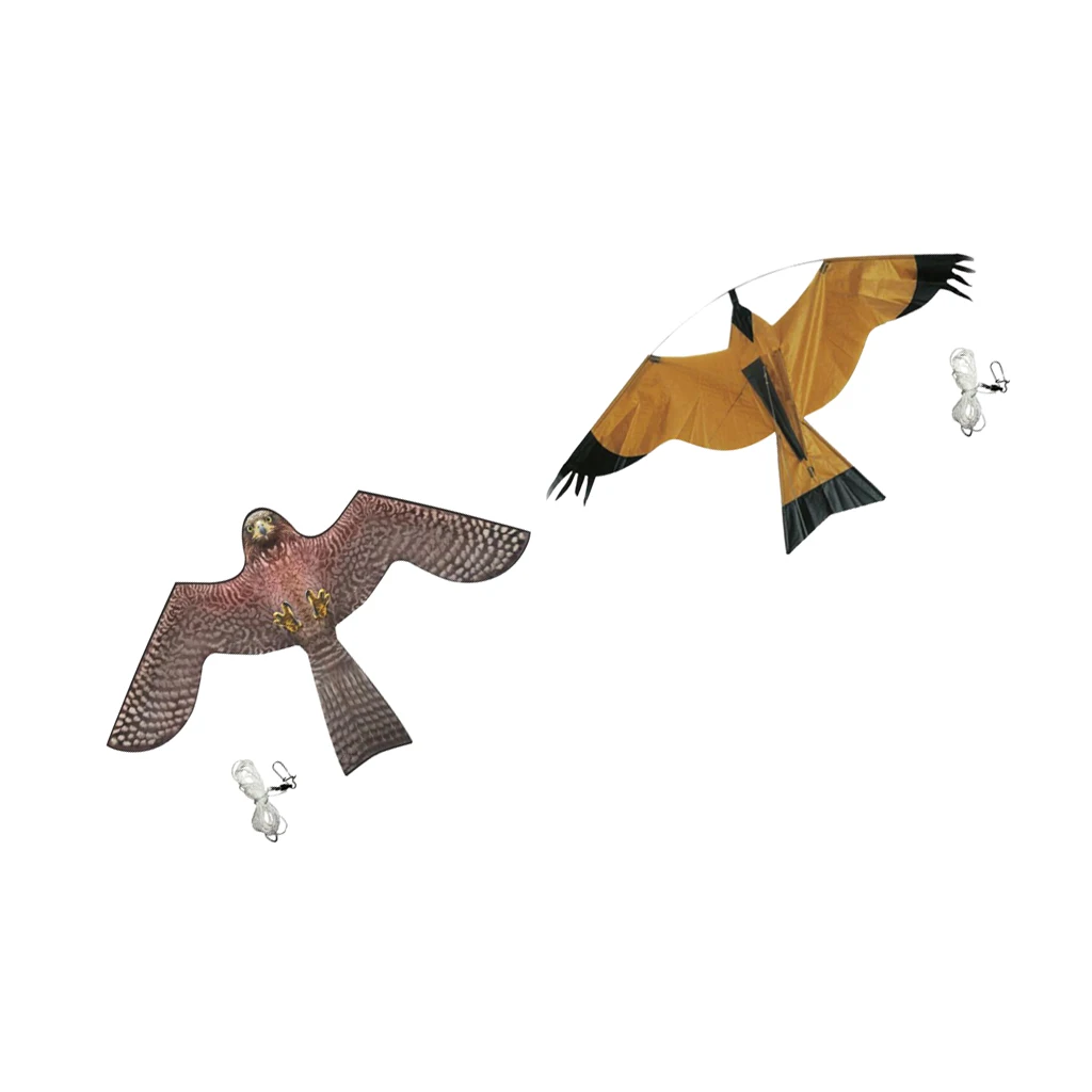 2 шт Hawk Bird Scarer, Обрезной воздушный змей в форме ястреба для отпугивания птиц из урожаев и вне зданий-кайт