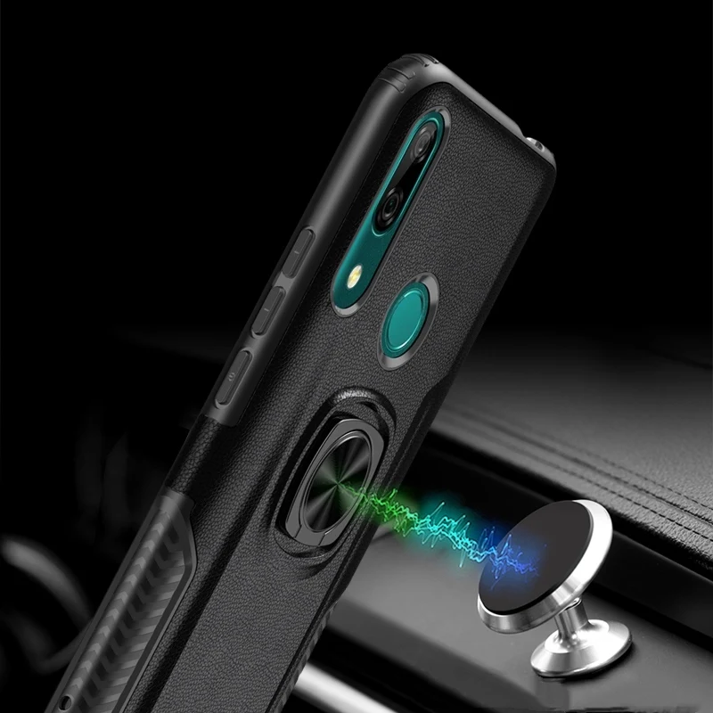 Armor Case For Huawei Honor 9X Premium Metal Ring Silicone Car Stand Back Cover for 6.59 inch | Мобильные телефоны и
