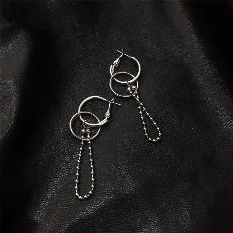 

Cool Fashion circle earrings trendy punk temperament hip hop chain earrings earrings for men and women