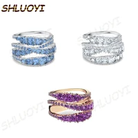shluoyi 2020 fashion jewelry high quality swa new style charming twisted geometry lady exquisite ring