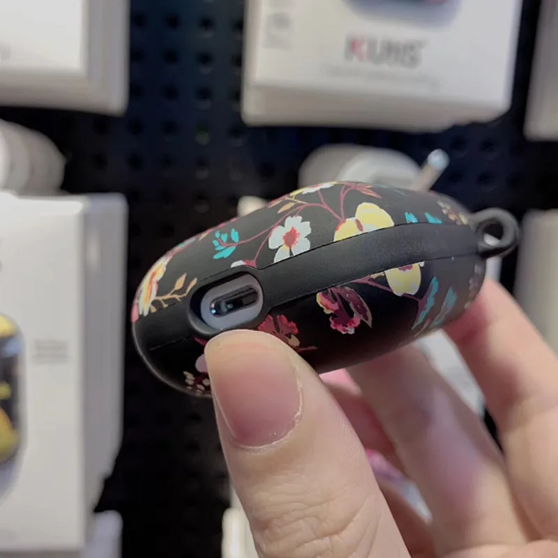 Модный светящийся чехол для наушников Apple Airpods 1 с цветочным рисунком фламинго