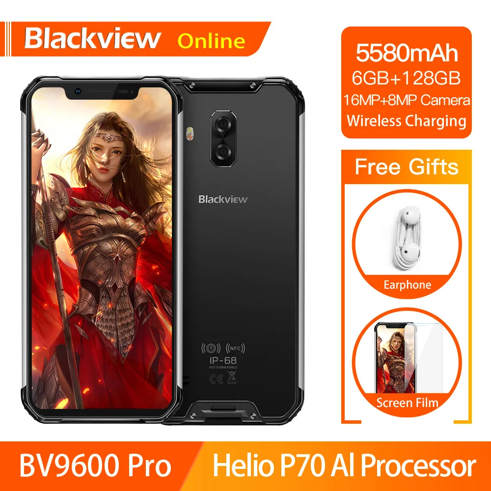 Blackview BV9600 Pro Helio P70 водонепроницаемый прочный смартфон 6 ГБ+ 128 ГБ Android 9,0 мобильный телефон 19:9 AMOLED Открытый 4G мобильный телефон