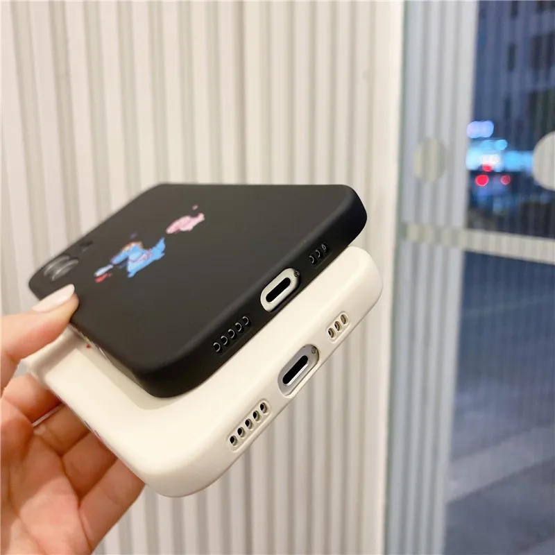 

Luxury Liquid Silicone Dinosaur Couple's Soft Case For Iphone 11 12 Pro Max Mini 7 8 Plus Xr X Xs Max Se 2 Phone Cover Fundas