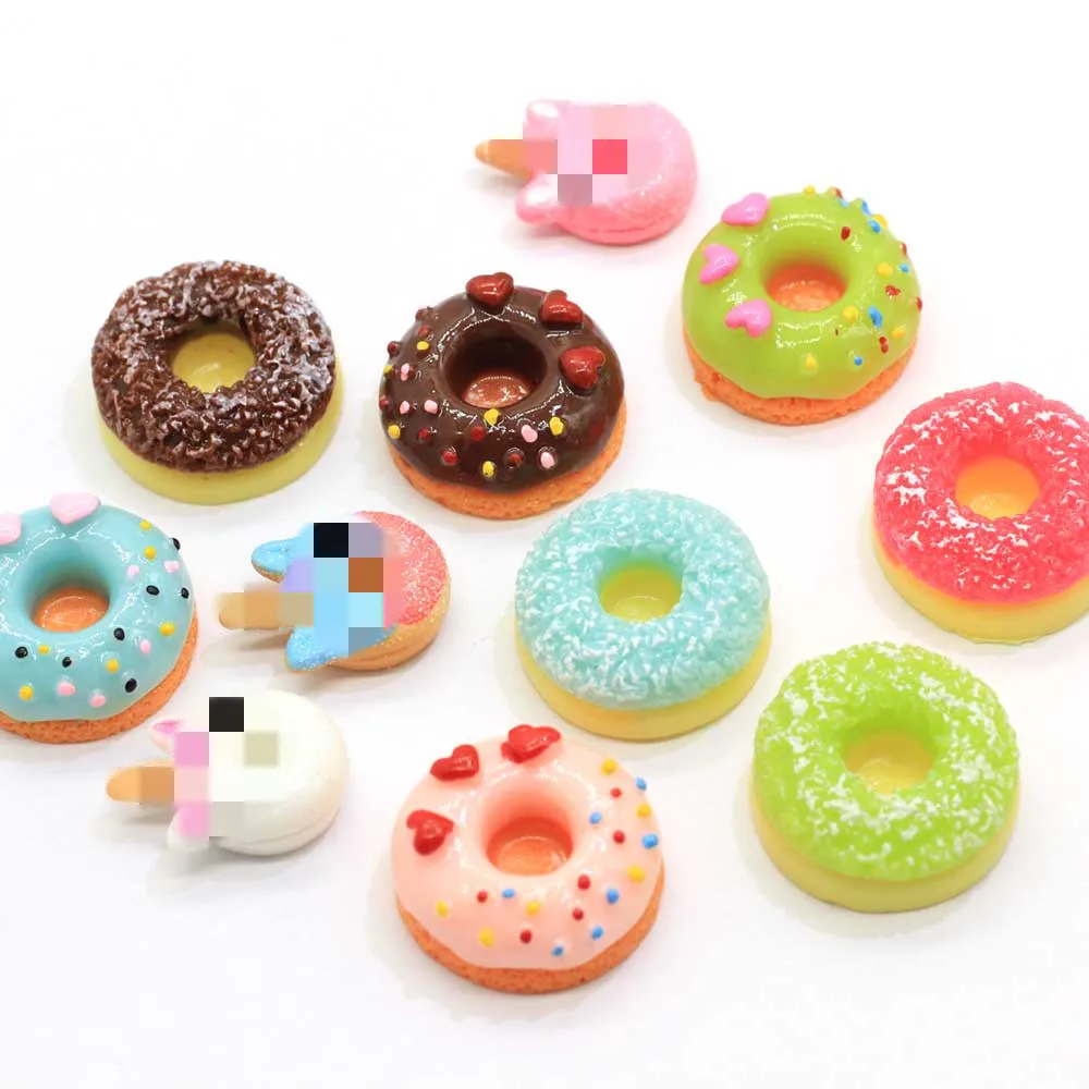 

Assorted Cute Charms Beads Flatback Resin Cookies Donut Dessert Cabochons Dollhouse Miniature Food Crafts