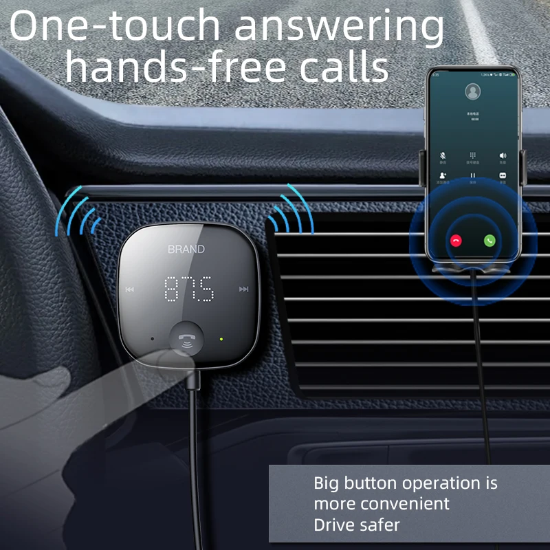 Bluetooth 5 0 Автомобильный MP3 плеер FM передатчик приемник TF карта Воспроизведение без