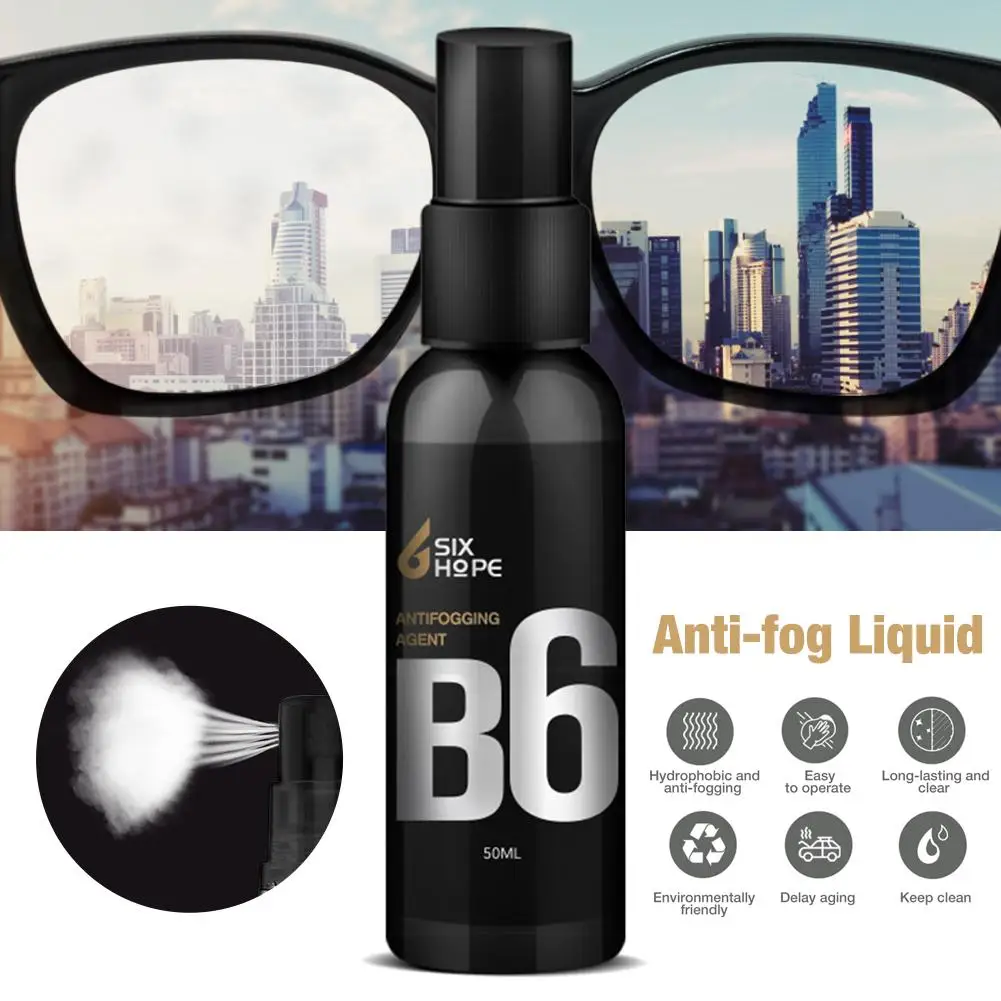 

50ML Car Glass Anti-fog Spray Long-lasting Anti-fog Agent for Windows Mirrors Eyewear Lenses Glasses Swim Goggles