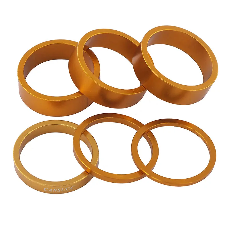 

6Pcs/set Aluminum Alloy Bike Headset Washer Bicycle Front Fork Washer Bike Stem Handlebar Spacers Ring Gasket Bike Accessories