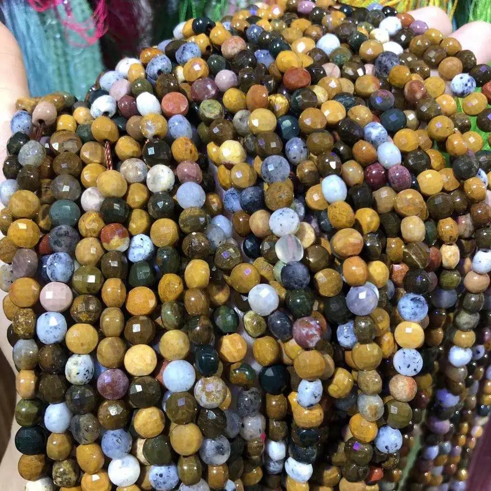 

Natural Stone Beads High Quality Section Circular Ocean Punch Loose Beads For Jewelry Making DIY Necklace Bracelet Accessory