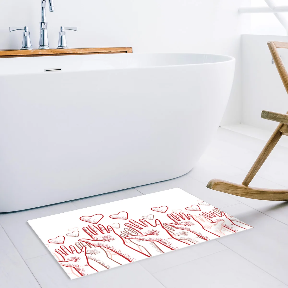 Кухонный коврик ручная роспись полосы любовь ладони дверной Домашний декор