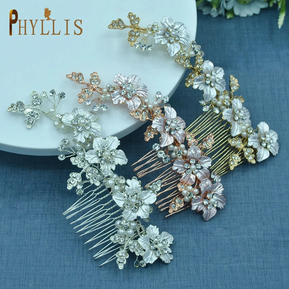 

A40 Trendy Flower Bridal Hair Comb Hair Accessories Wedding Headpiece Hair ornaments Bride Women Hair Jewelry Headwear