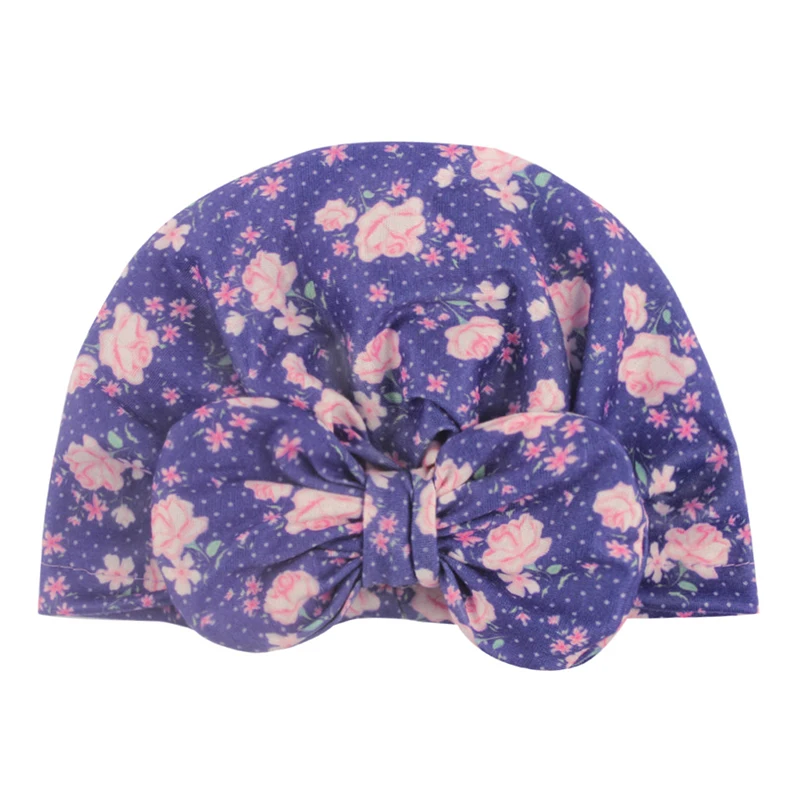 

Printing Soft Turban Bowknot Girl Hat Fashion Baby Hats Toddler Kids Autumn Winter Children Newborn Hair Accesories Headwear