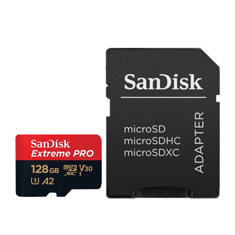 Карта Micro SD SanDisk 16 ГБ 32 ГБ MicroSDHC карта памяти 64 Гб 128 ГБ 200 ГБ 256 Гб 400 Гб MicroSDXC EXTREME PRO V30 U3 4K UHD TF карты - Емкость: red black 128GB
