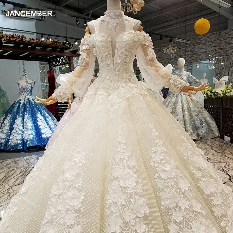 LS173300 бальное платье длиной до пола свадебные платья с воротником и шлейфом
