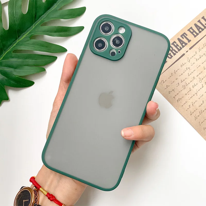 

Cute Matte Candy Phone Case for Iphone 12 11 Pro Max Xs Max Xr Mini Simple Case for Iphone 7 6s 8 Plus Transparent Cover