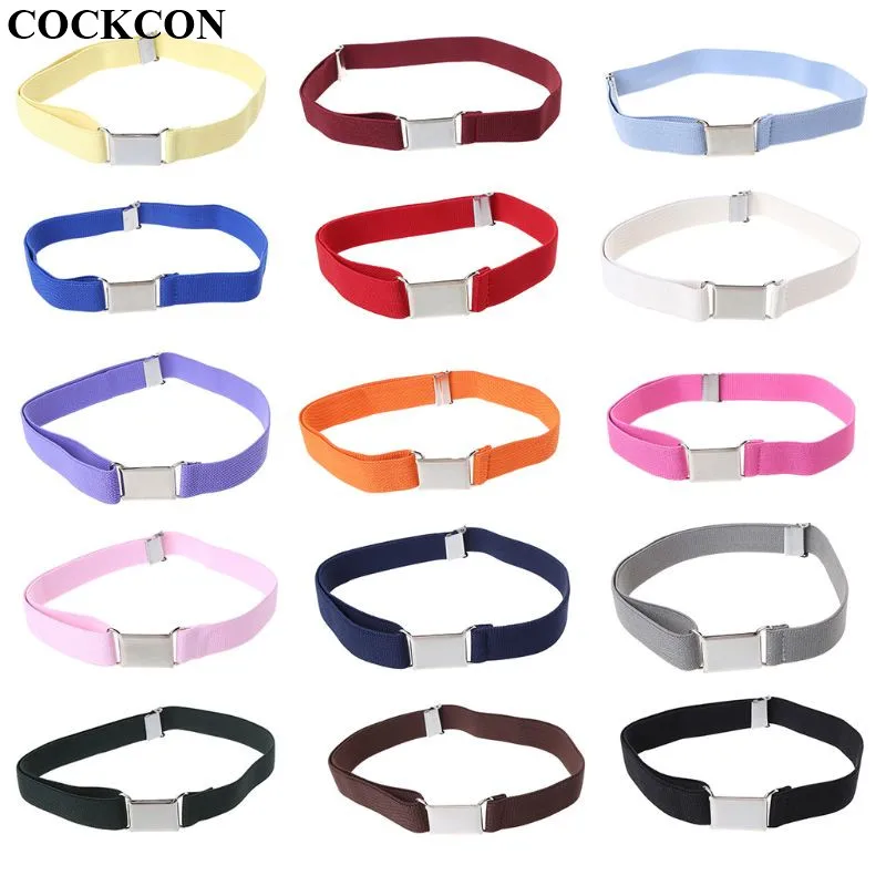 Детские однотонные парусиновые ремни унисекс регулируемые эластичные для