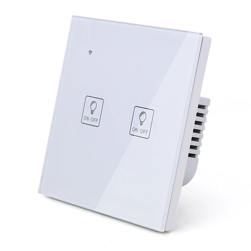 WIFI сенсорный светильник значок настенный выключатель белое стекло синий