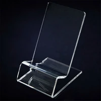 1 piece transparent office desk accessories card clip business card holders desk acrylic plastic id holder card display stand