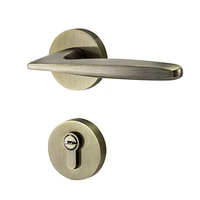 1set zinc alloy indoor bronze door bedroom door handle household indoor handle split locks with keys gf73