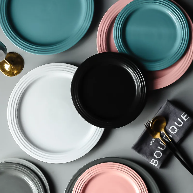 Lekoch 1 шт. креативная однотонная фотография 6 цветов фарфоровая плитка пицца | Дом и