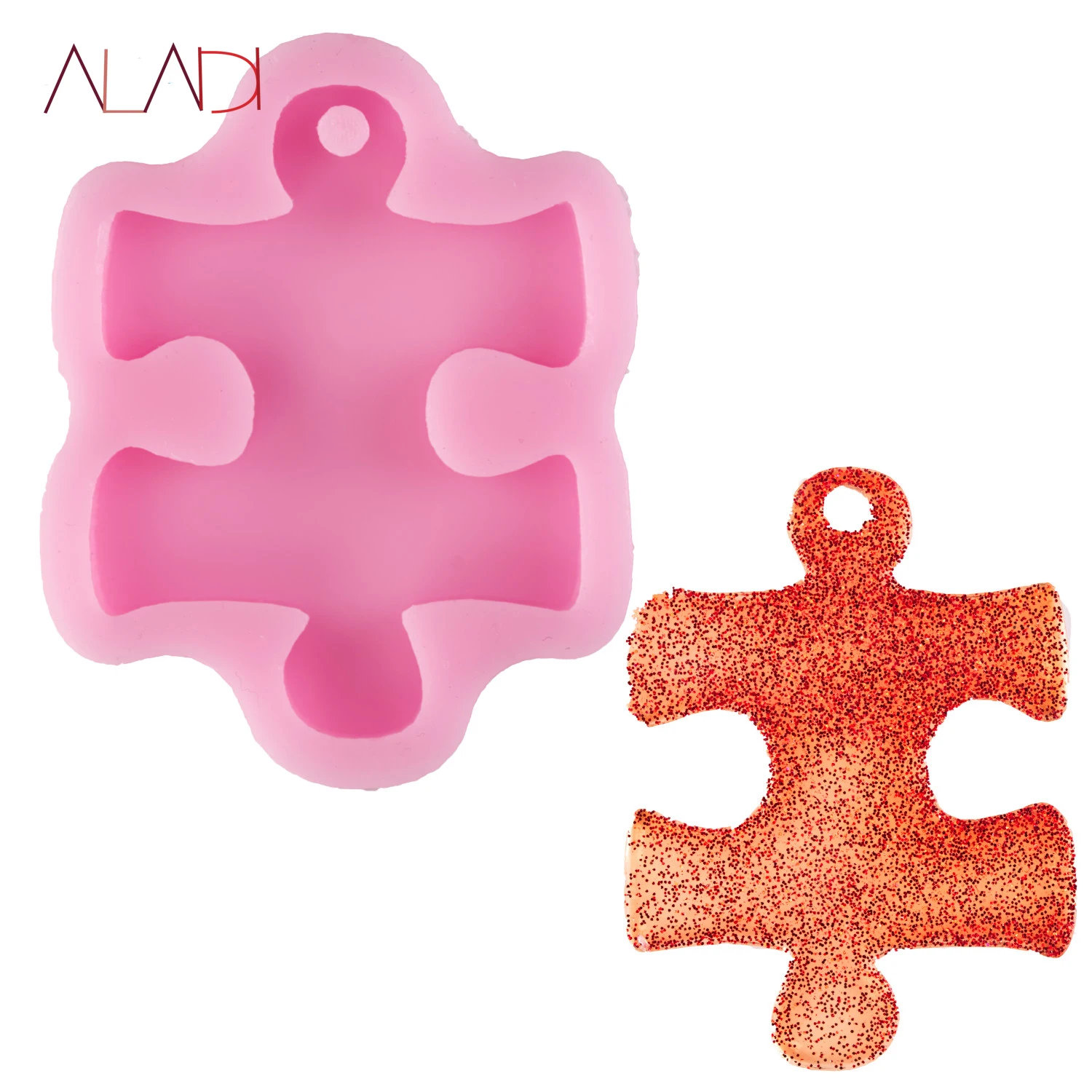 

DIY Shiny Puzzle Silicone Mold Epoxy Resin Countertop Mold Custom Silicone Crafts Mold Keychain Crafts AB001
