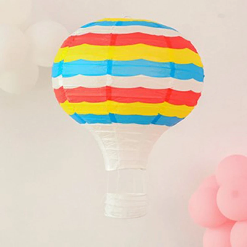 5Pcs Hot Air Balloon Paper Lantern Rainbow Hanging Ball White Chinese Wishing Lanterns Wedding Birthday Holiday Party DéCor | Дом и сад
