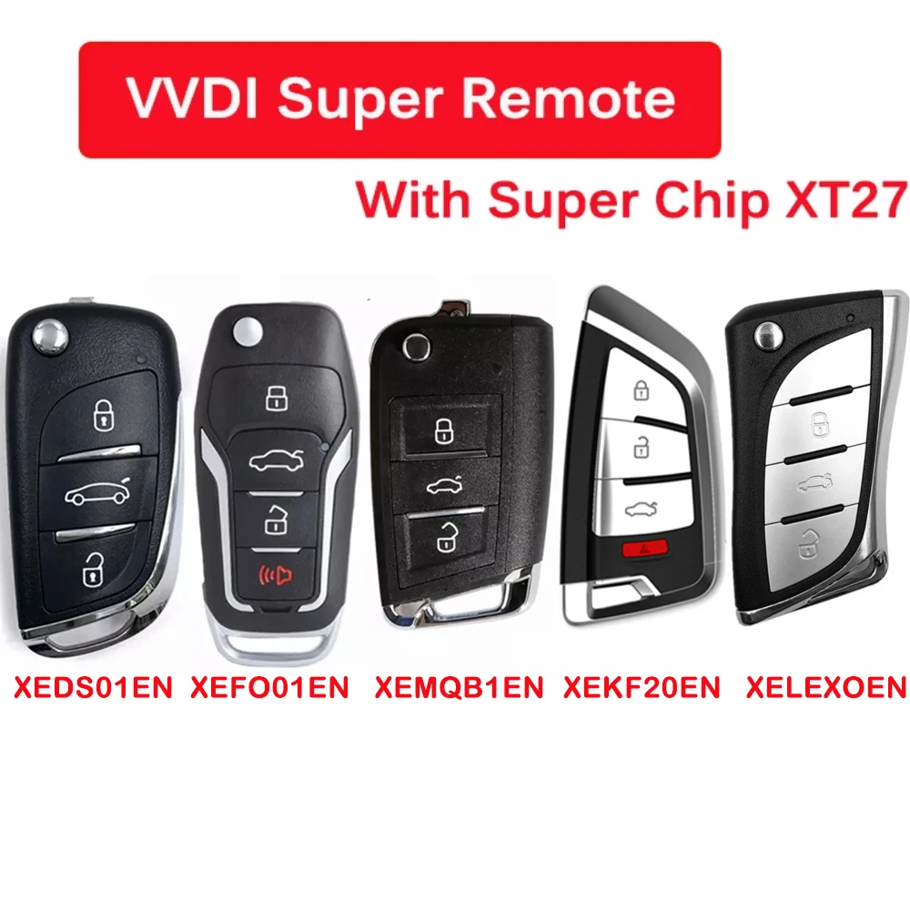 Xhorse XEDS01EN/XEFO01EN/XEMQB1EN/XEKF20EN/XELEXOEN VVDI супер пульт дистанционного управления с чипом XT27
