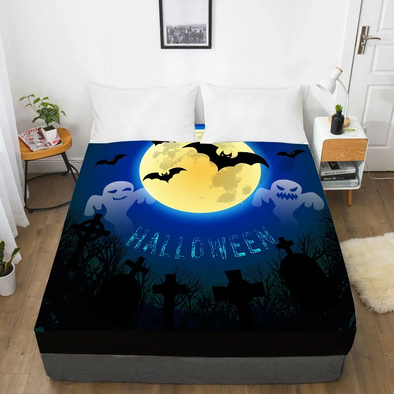 

3D Cartoon Fitted Sheet,Bed Sheet With Elastic Custom Size for Kids/baby/children/boys,Halloween Bats Mattress Cover bedsheet