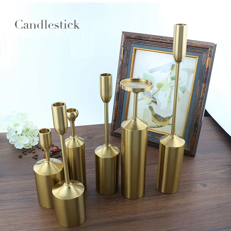 Упаковка из 6 легких роскошных золотых подсвечников с металлическим покрытием |