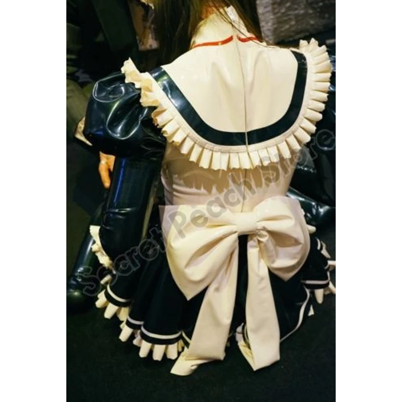 Латексная Униформа резиновые Платья Латекс плиссированная юбка пышная фетиш |