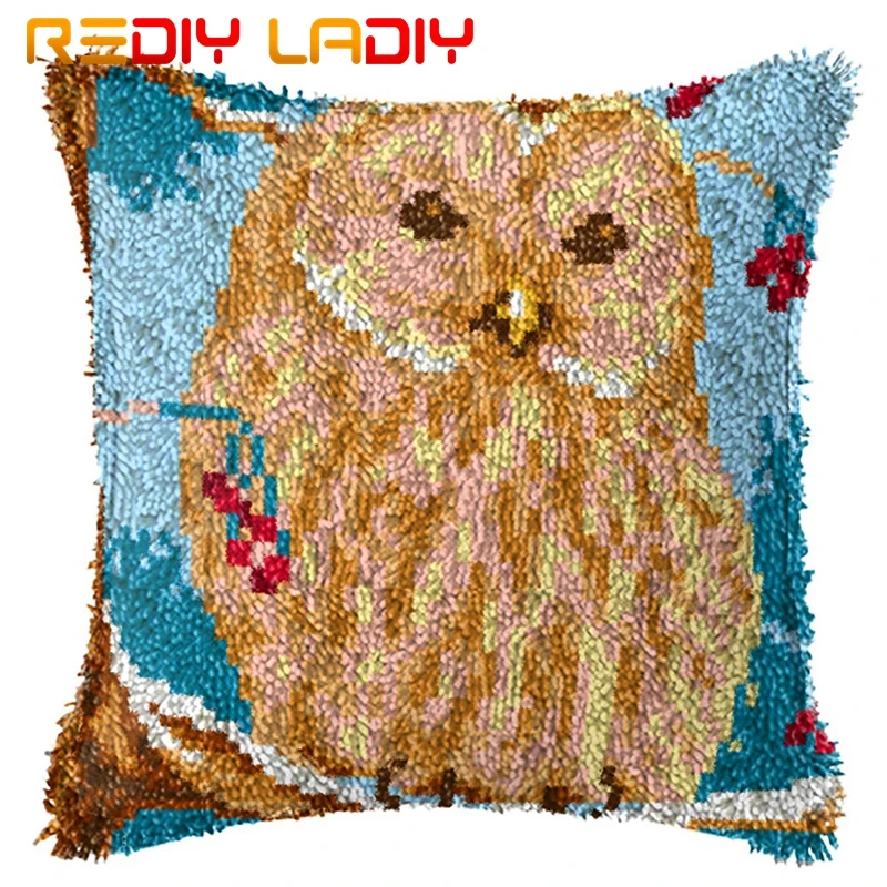 Крючок с защелкой подушка принтом совы на дереве холщовая комплект для вязания