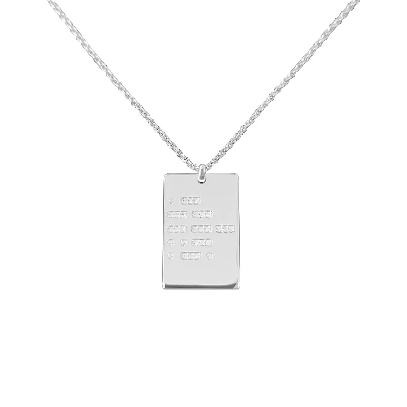 

S925 Sterling Silver Summer New Style Morse Code Square Necklace Female Fashion Simple Retractable Sweater Chain Party Gift