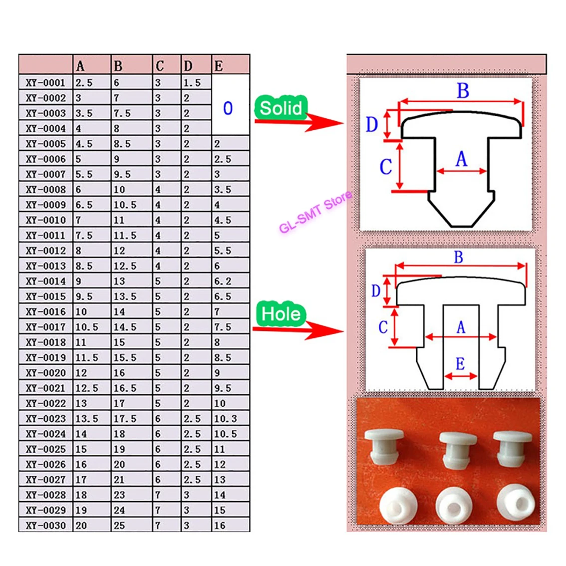 Черные силиконовые резиновые заглушки для отверстий от 4 5 мм до 14 T-образные
