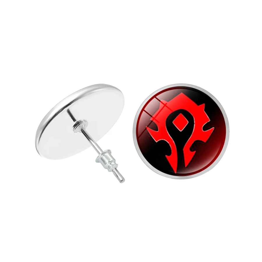 Лидер продаж серьги-гвоздики в виде Орды серьги игры серебряные стиле WOW Прямая
