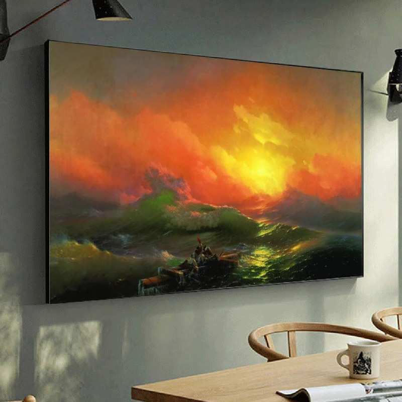 

Classical Seascape Russian Famous The Ninth Wave By Canvas Painting Posters and Print Wall Art Picture for Living Room Cuadros