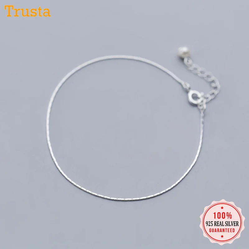 Trustdavis 100% Серебро 925 пробы с жемчугом змея цепочка 16 5 см браслеты для девушек и
