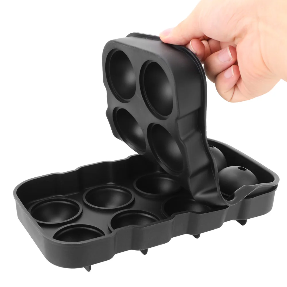 

HOOMIN 8 Cavity Ice Ball Tray Silicone Ice Cube Ball Maker Mold Ice Sphere Mold With Funnel Kitchen Tools Bar Accessiories