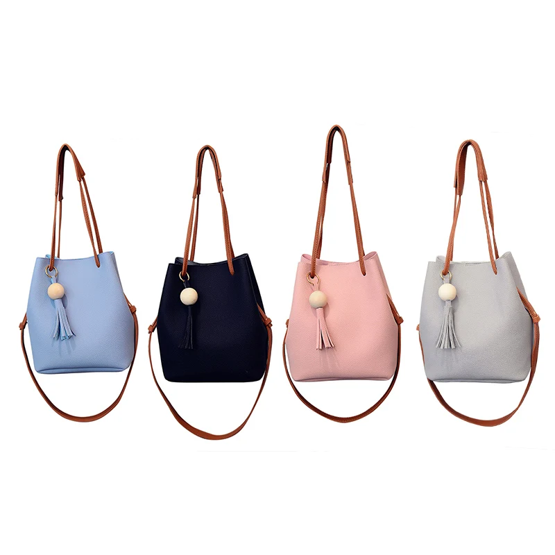 

Women PU Leather Bucket Shoulder Bag with Small Handbag Messenger Satchel Bag SUB Sale