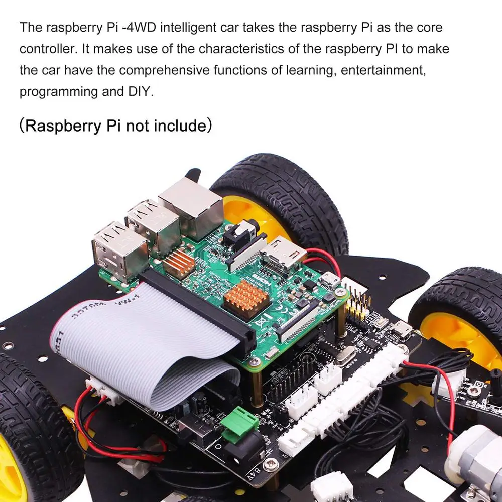 

Bluetooth Ultimate Starter Kit Programmable Smart Robot Car with Camera 4WD Education DIY Stem Toy Kit with Raspberry 4B (4G)