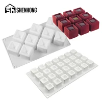 shenhong 928 cavity square concave cake molds silicone chocolate mould dessert baking tools pastry bakeware jelly ice cube tray